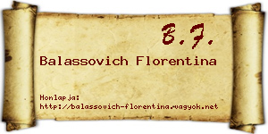 Balassovich Florentina névjegykártya